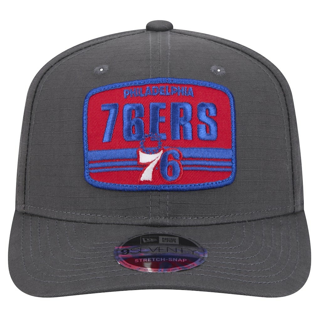 New Era Philadelphia 76ers Team Elevated Patch 9SEVENTY Adjustable Hat Graphite
