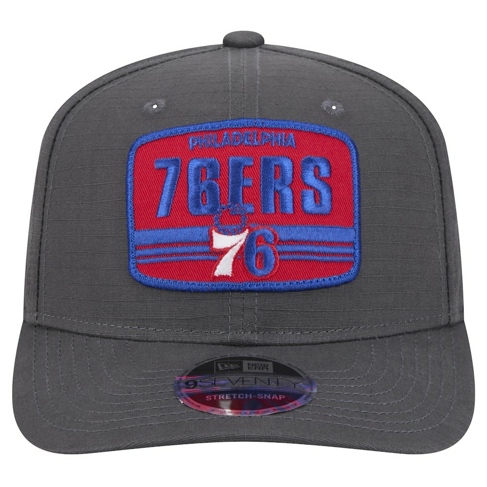 New Era Philadelphia 76ers Team Elevated Patch 9SEVENTY Adjustable Hat Graphite