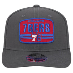 New Era Philadelphia 76ers Team Elevated Patch 9SEVENTY Adjustable Hat Graphite