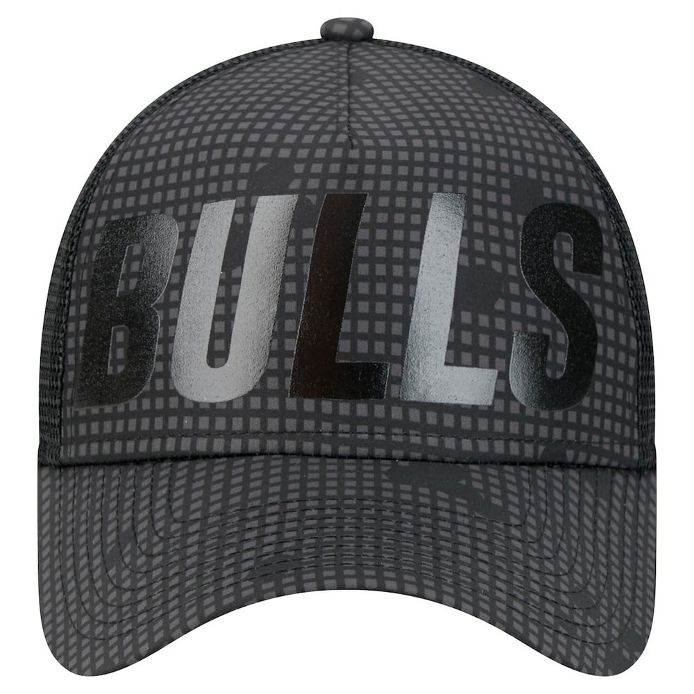 New Era Chicago Bulls Male Adult Midnight Ink Tonal A-Frame Trucker 9FORTY Adjustable Hat Black