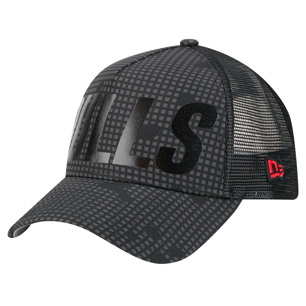 New Era Chicago Bulls Male Adult Midnight Ink Tonal A-Frame Trucker 9FORTY Adjustable Hat Black