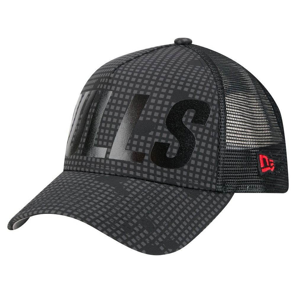 New Era Chicago Bulls Male Adult Midnight Ink Tonal A-Frame Trucker 9FORTY Adjustable Hat Black