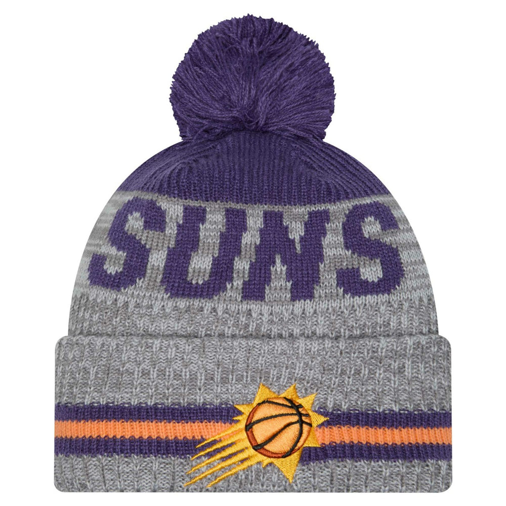 New Era Phoenix Suns Sport Night Runner Cuffed Knit Hat with Pom Gray