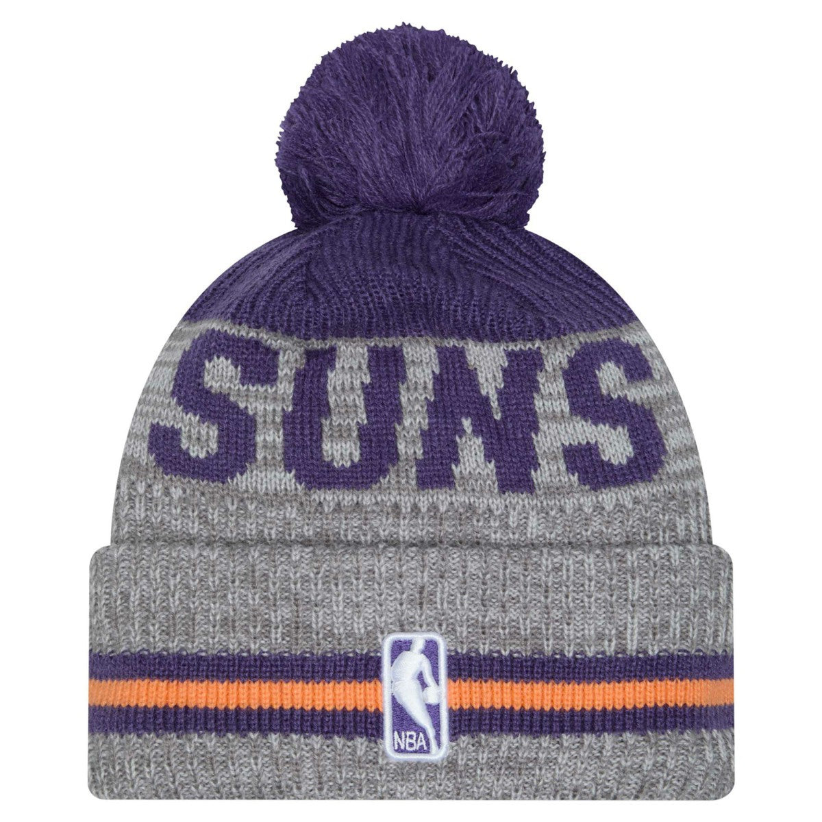 New Era Phoenix Suns Sport Night Runner Cuffed Knit Hat with Pom Gray