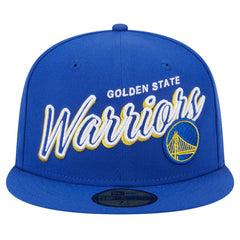 New Era Golden State Warriors Sport Night Script Sided 59FIFTY Fitted Hat Royal