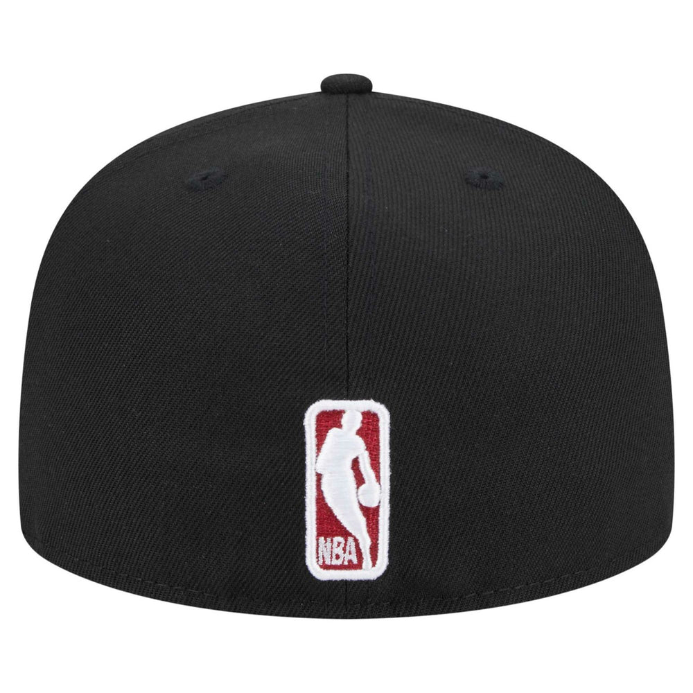 New Era Miami Heat Sport Night Script Sided 59FIFTY Fitted Hat Black