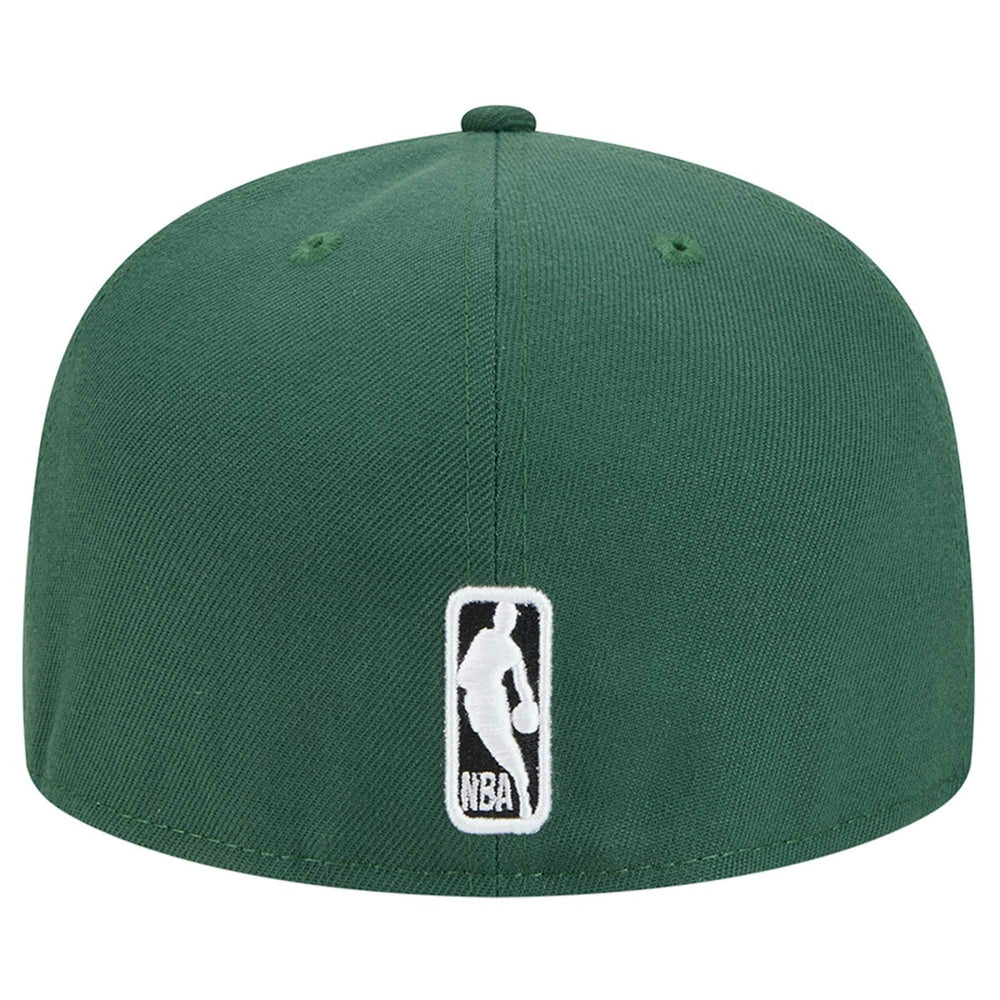 New Era Milwaukee Bucks Sport Night Script Sided 59FIFTY Fitted Hat Hunter Green