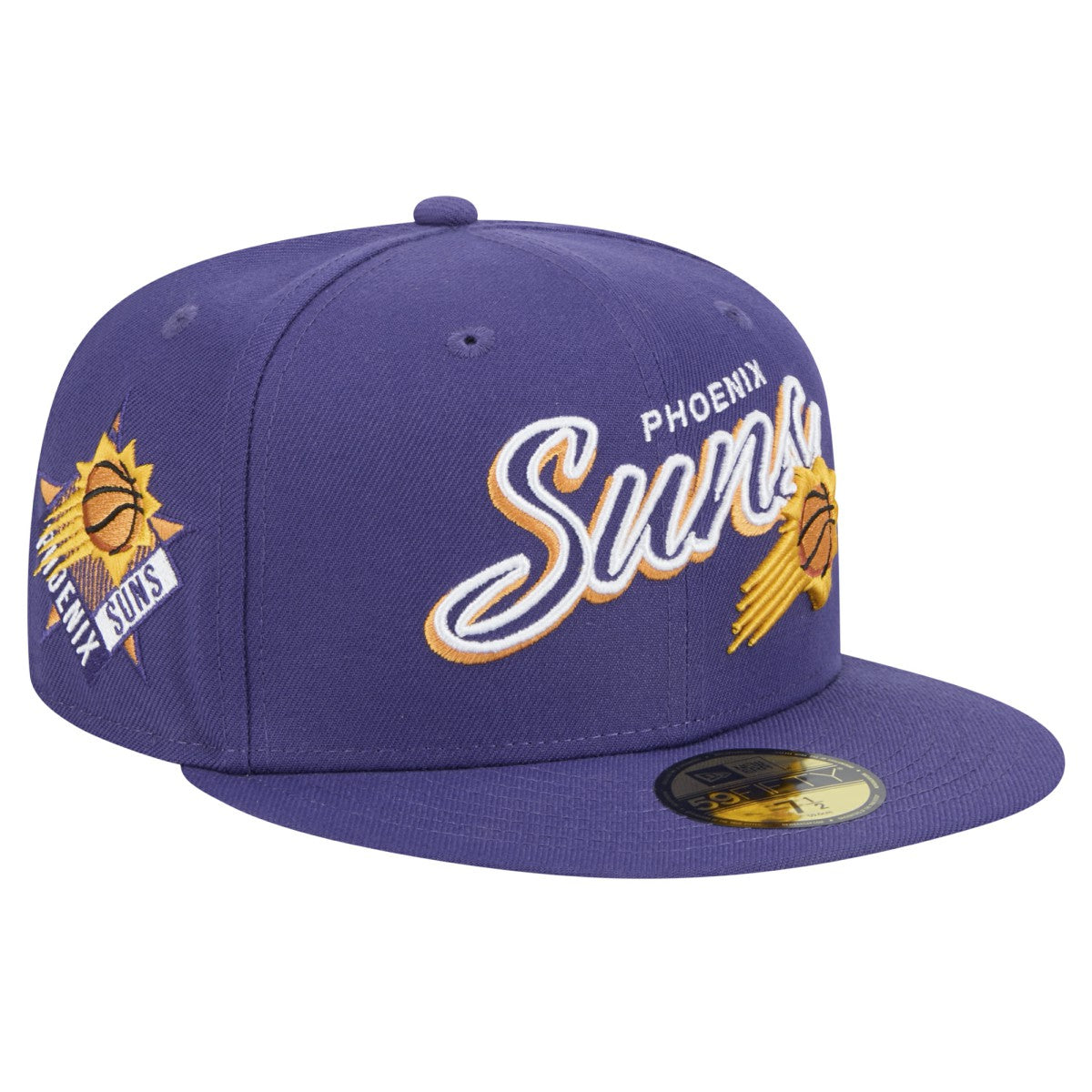 New Era Phoenix Suns Sport Night Script Sided 59FIFTY Fitted Hat Purple