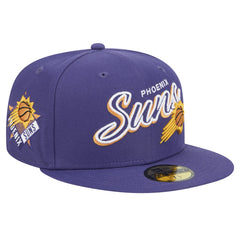 New Era Phoenix Suns Sport Night Script Sided 59FIFTY Fitted Hat Purple