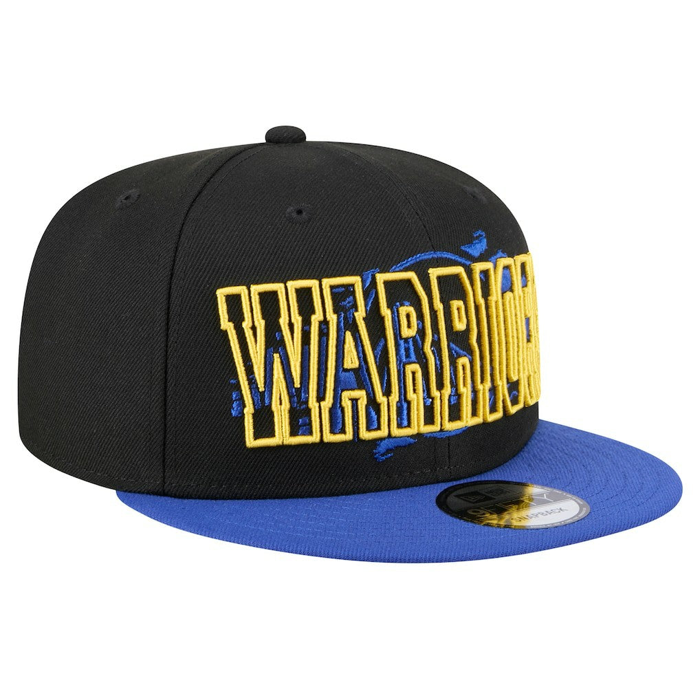 New Era Golden State Warriors Sport Night Splatter 2-Tone 9FIFTY Snapback Hat Black/Royal