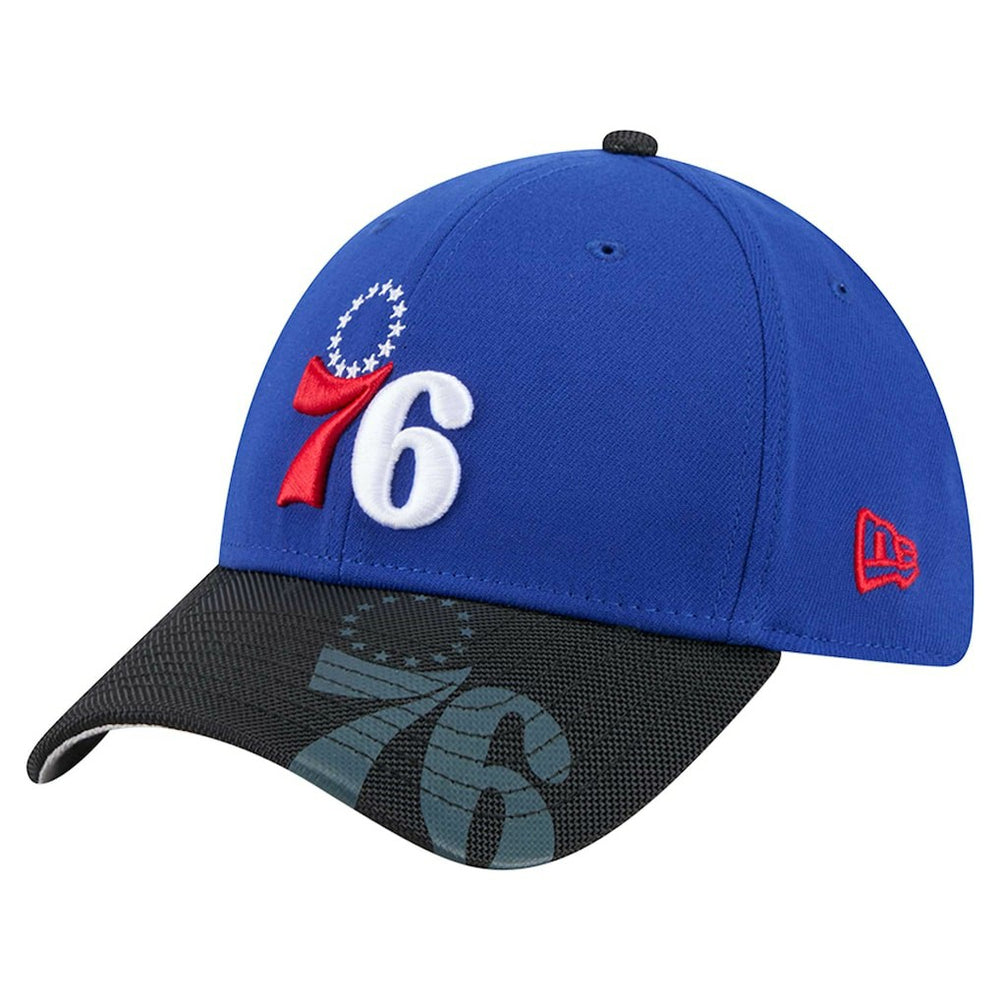 New Era Philadelphia 76ers Sport Night Visor Hit 39THIRTY Flex Hat Royal/Black