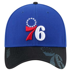 New Era Philadelphia 76ers Sport Night Visor Hit 39THIRTY Flex Hat Royal/Black