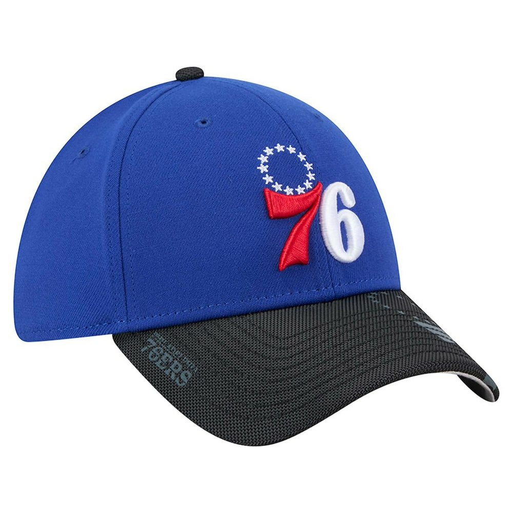 New Era Philadelphia 76ers Sport Night Visor Hit 39THIRTY Flex Hat Royal/Black