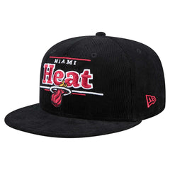 New Era Miami Heat Throwback Display Corduroy 9FIFTY Snapback Hat Black