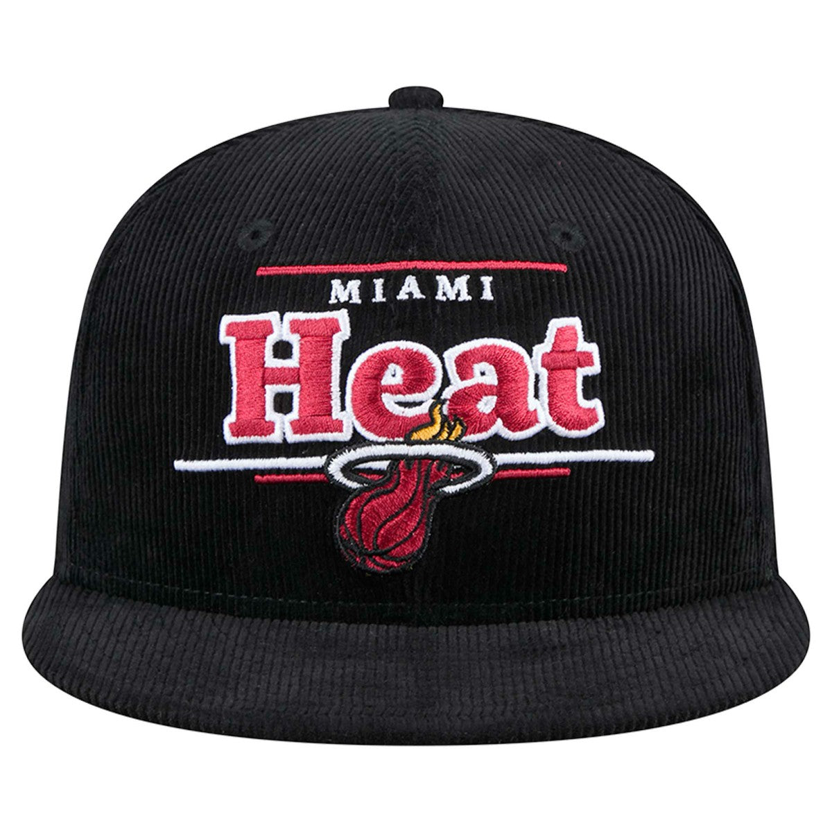 New Era Miami Heat Throwback Display Corduroy 9FIFTY Snapback Hat Black