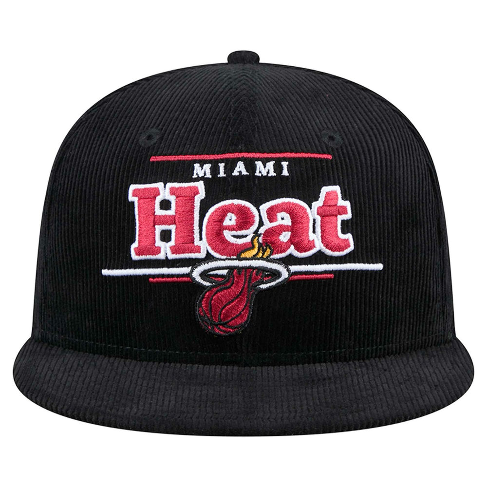 New Era Miami Heat Throwback Display Corduroy 9FIFTY Snapback Hat Black