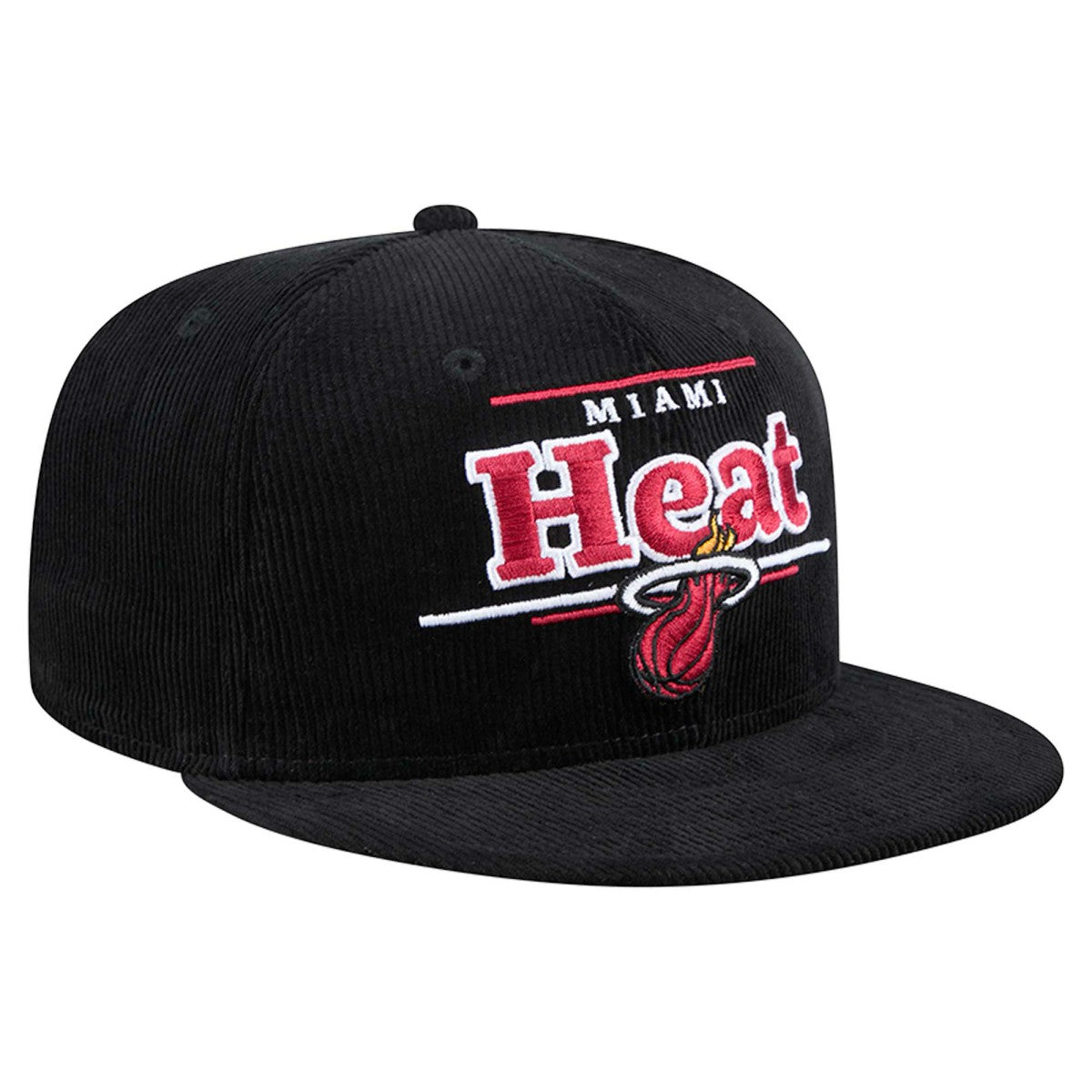 New Era Miami Heat Throwback Display Corduroy 9FIFTY Snapback Hat Black
