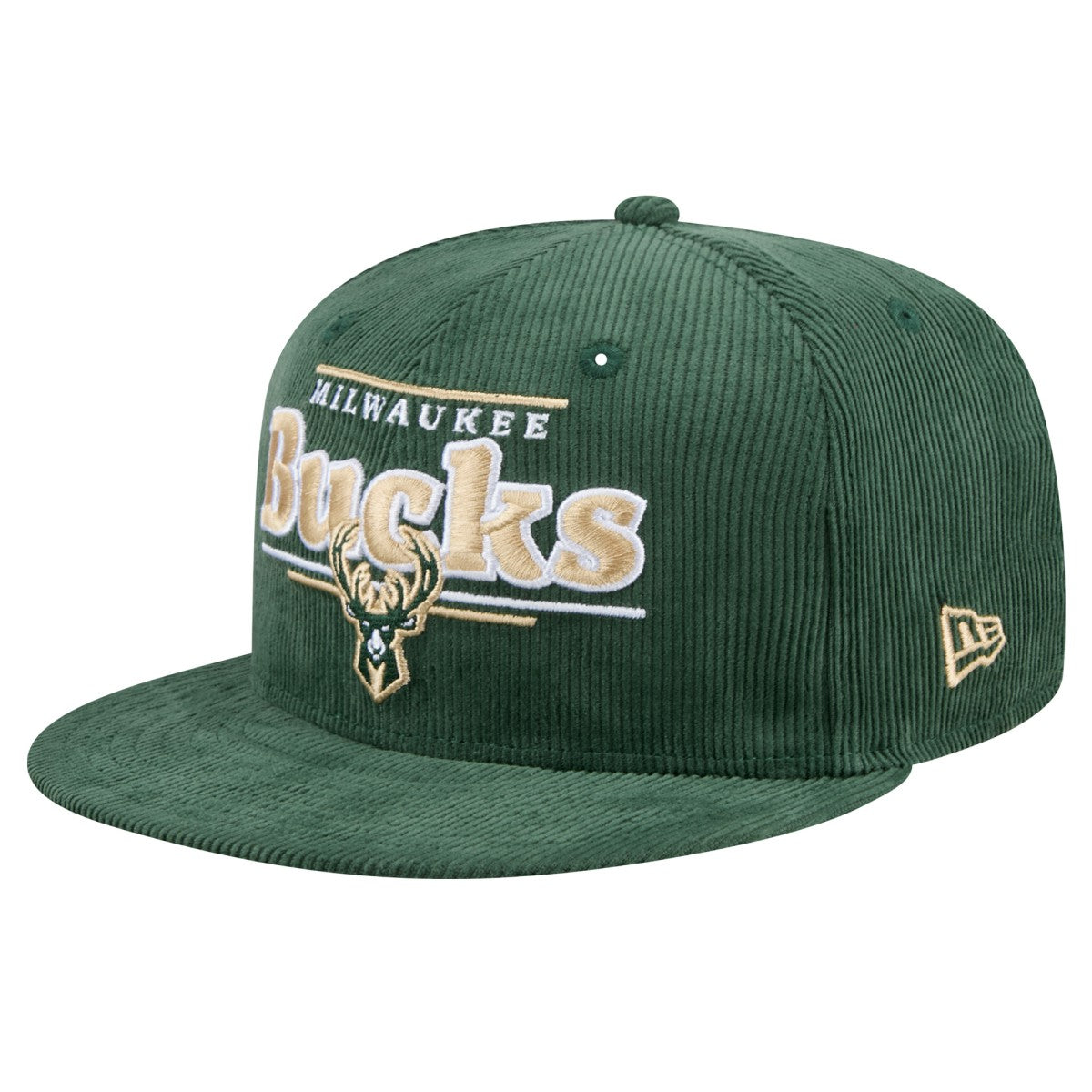 New Era Milwaukee Bucks Throwback Display Corduroy 9FIFTY Snapback Hat Hunter Green