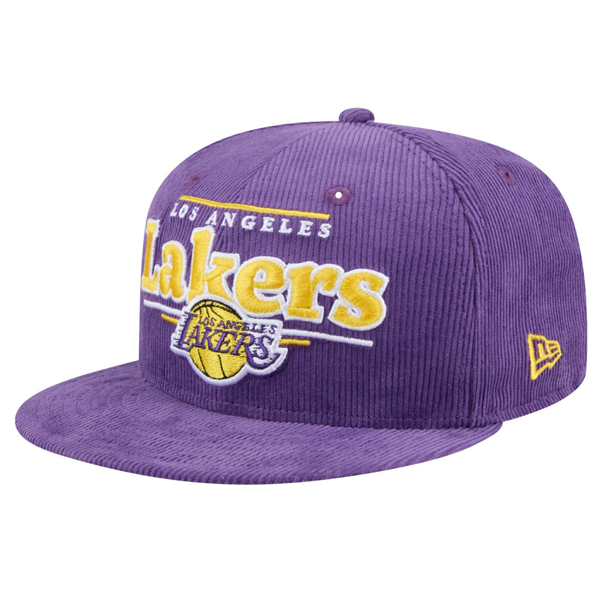 New Era Los Angeles Lakers Throwback Display Corduroy 9FIFTY Snapback Hat Purple