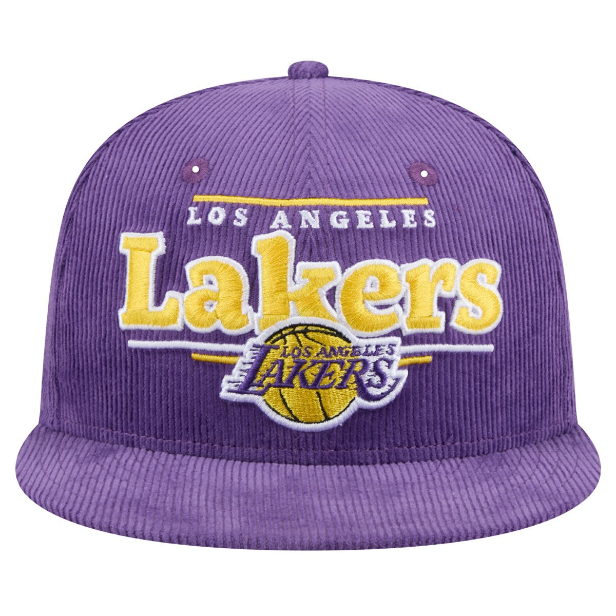 New Era Los Angeles Lakers Throwback Display Corduroy 9FIFTY Snapback Hat Purple