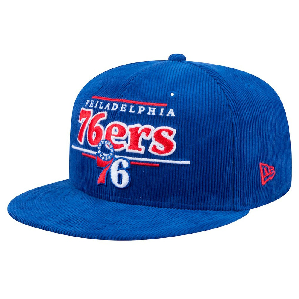 New Era Philadelphia 76ers Throwback Display Corduroy 9FIFTY Snapback Hat Royal