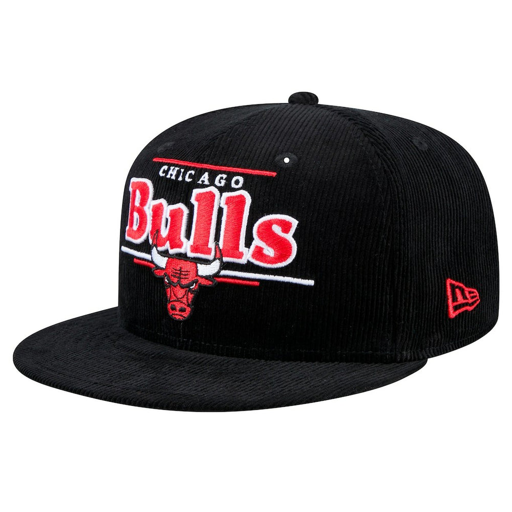 New Era Chicago Bulls Throwback Display Corduroy 9FIFTY Snapback Hat Black