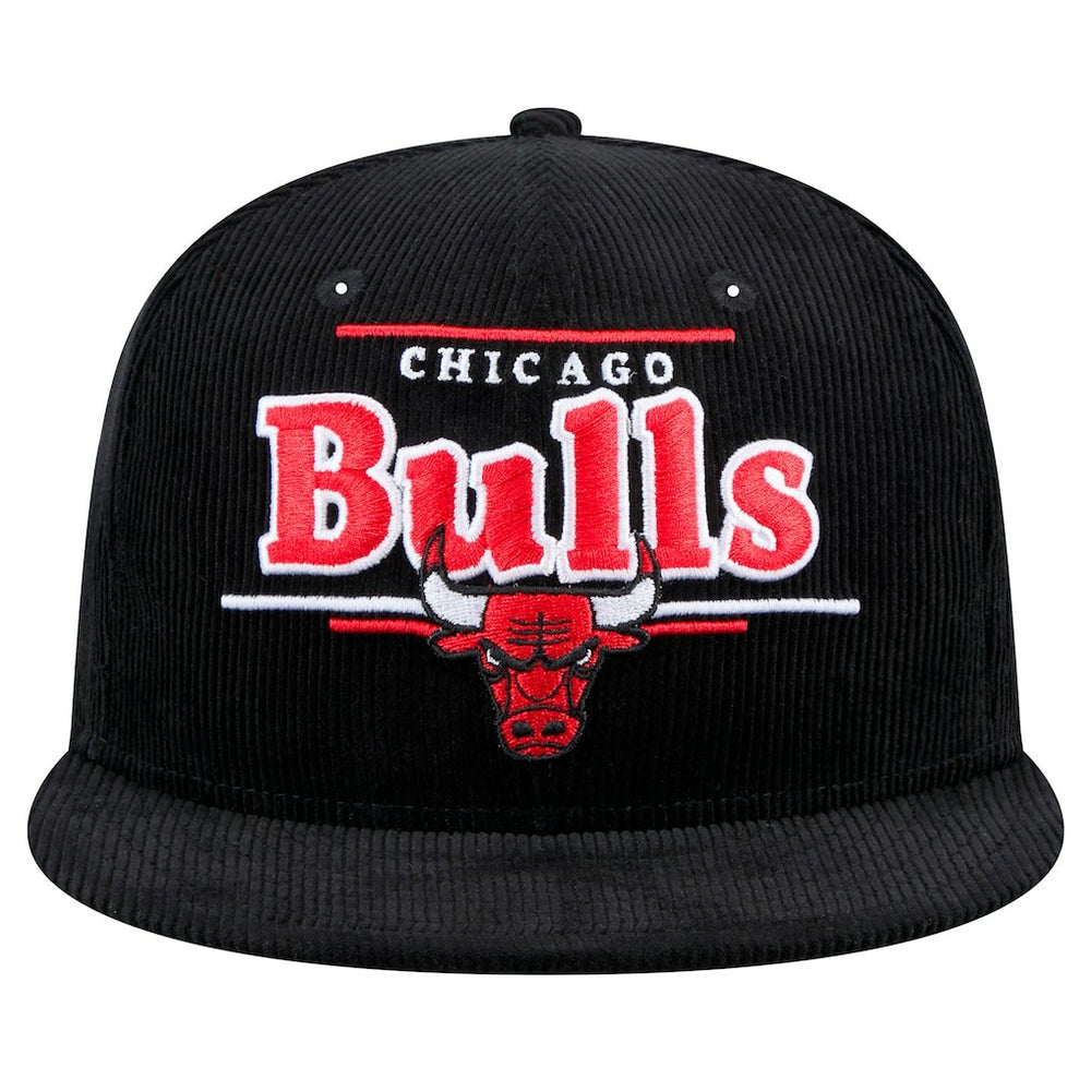 New Era Chicago Bulls Throwback Display Corduroy 9FIFTY Snapback Hat Black
