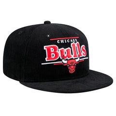 New Era Chicago Bulls Throwback Display Corduroy 9FIFTY Snapback Hat Black