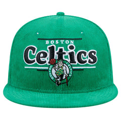 New Era Boston Celtics Throwback Display Corduroy 9FIFTY Snapback Hat Kelly Green