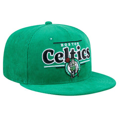 New Era Boston Celtics Throwback Display Corduroy 9FIFTY Snapback Hat Kelly Green