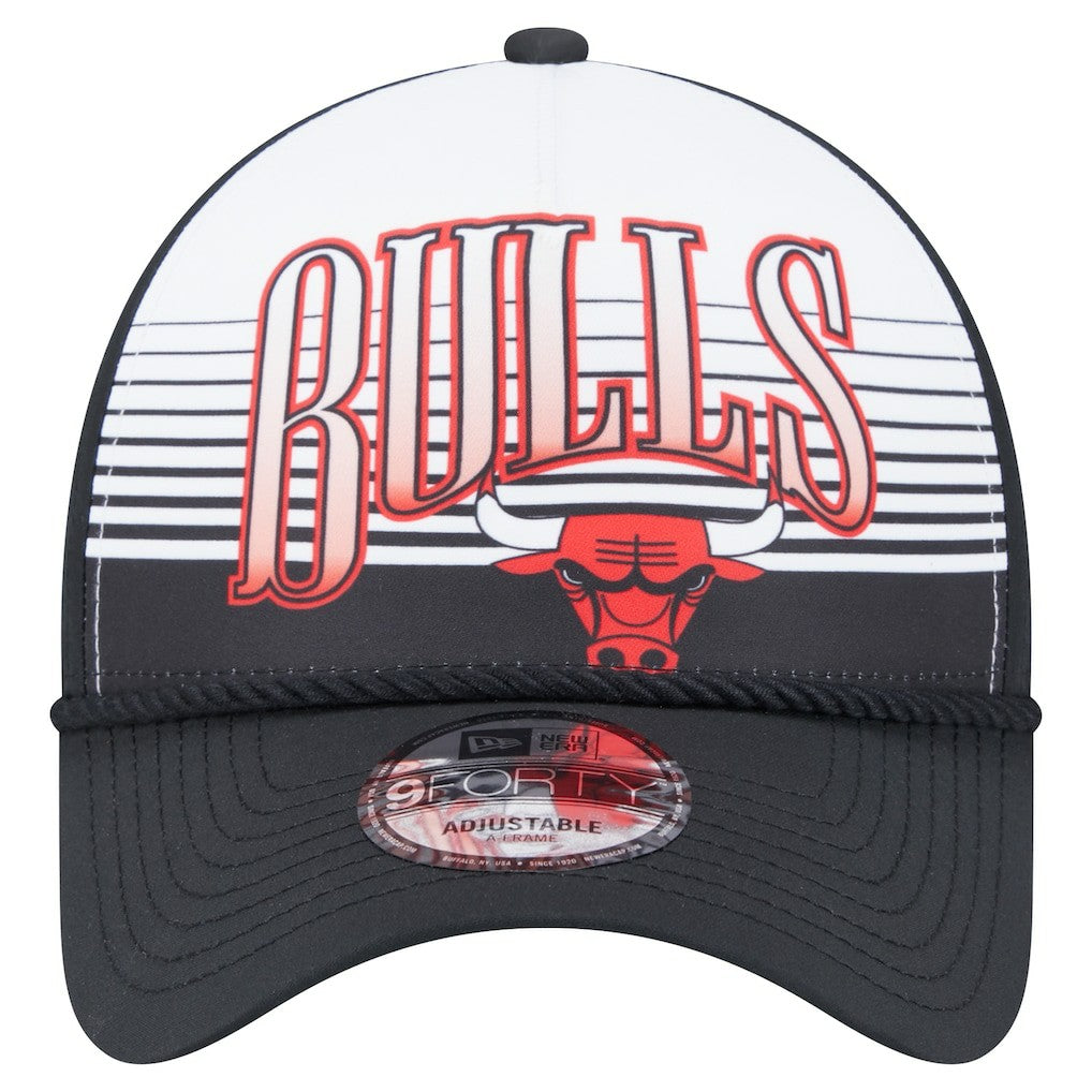 New Era  Chicago Bulls Black Throwback Gradient A-Frame 9FORTY Adjustable Hat