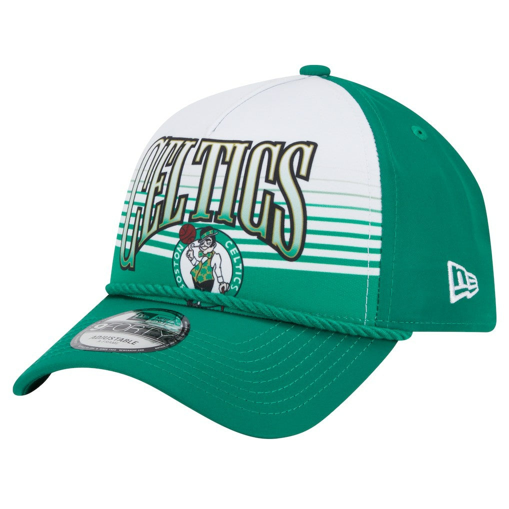 New Era  Boston Celtics Kelly Green Throwback Gradient A-Frame 9FORTY Adjustable Hat