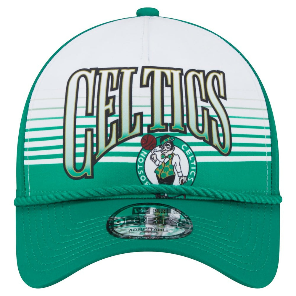 New Era  Boston Celtics Kelly Green Throwback Gradient A-Frame 9FORTY Adjustable Hat