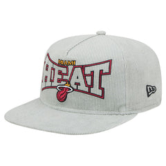 New Era Miami Heat Throwback Corduroy Golfer Snapback Hat Gray