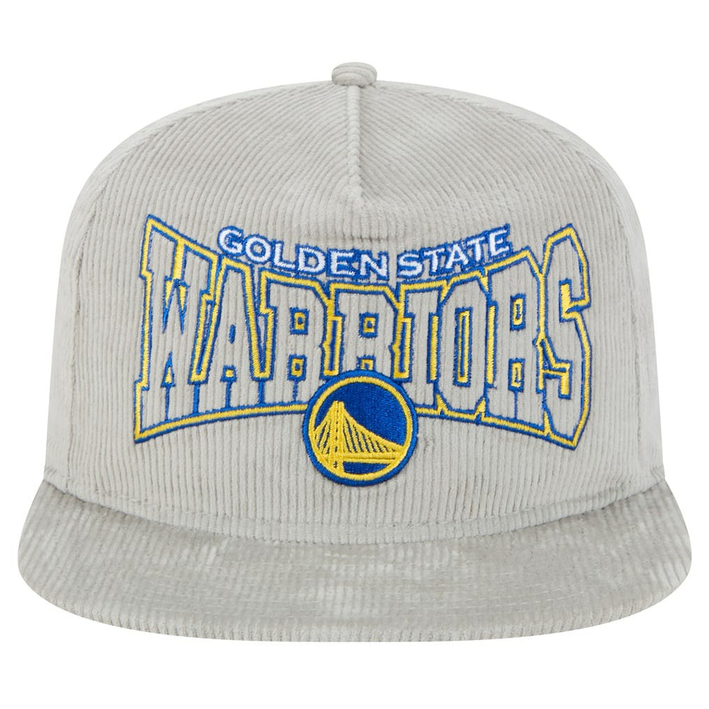 New Era Golden State Warriors Throwback Corduroy Golfer Snapback Hat Gray