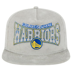 New Era Golden State Warriors Throwback Corduroy Golfer Snapback Hat Gray