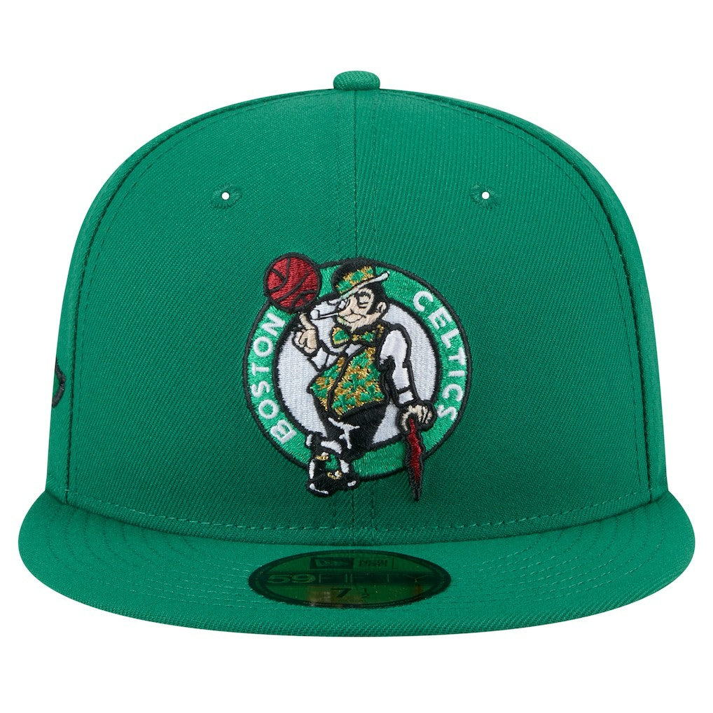 New Era Boston Celtics Throwback Pennant 59FIFTY Fitted Hat Kelly Green