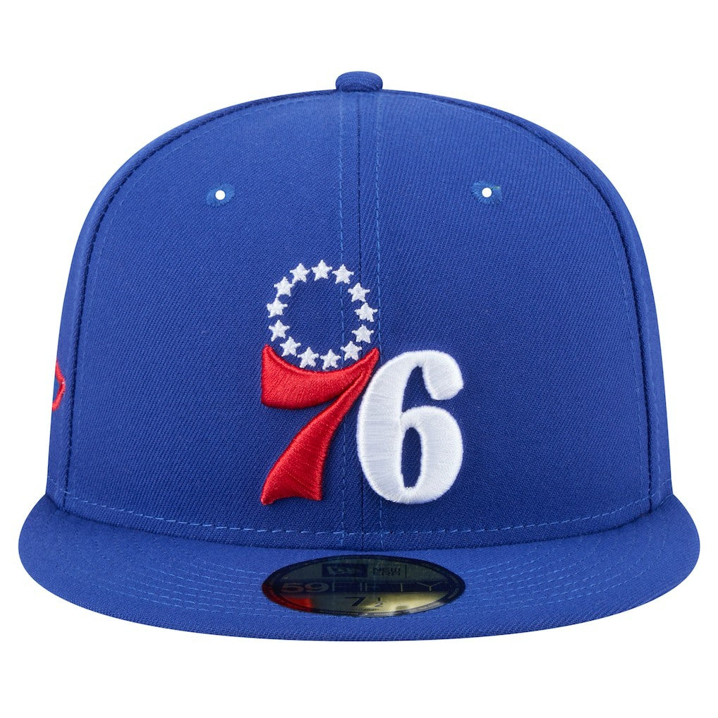 New Era Philadelphia 76ers Throwback Pennant 59FIFTY Fitted Hat Royal