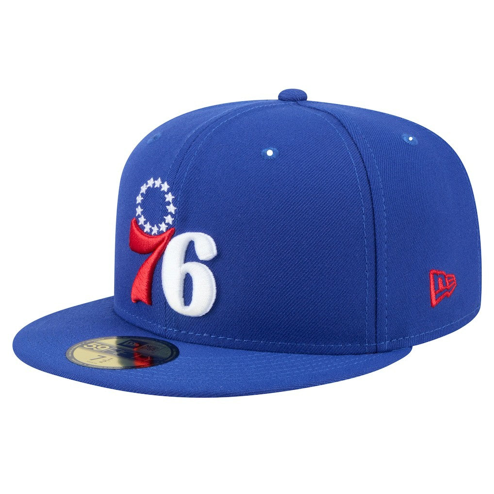 New Era Philadelphia 76ers Throwback Pennant 59FIFTY Fitted Hat Royal
