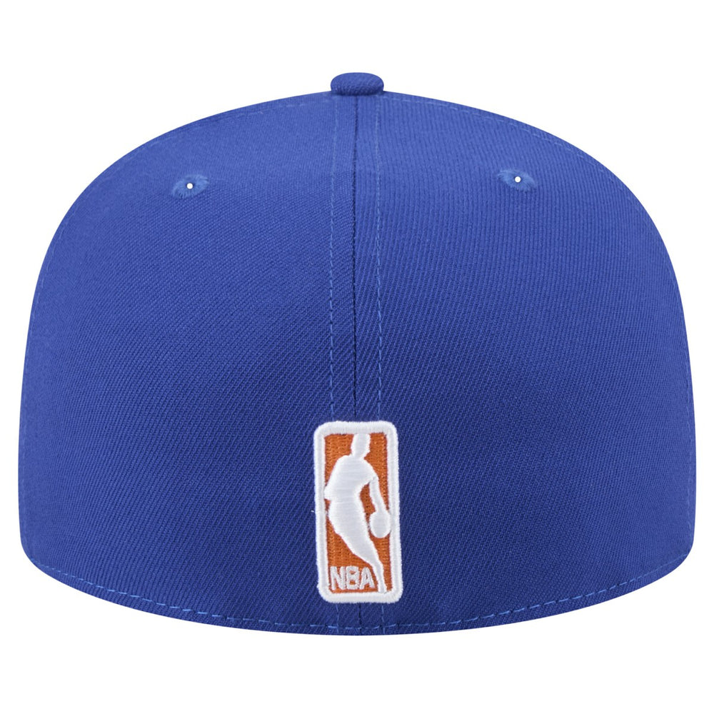 New Era New York Knicks Throwback Pennant 59FIFTY Fitted Hat Blue
