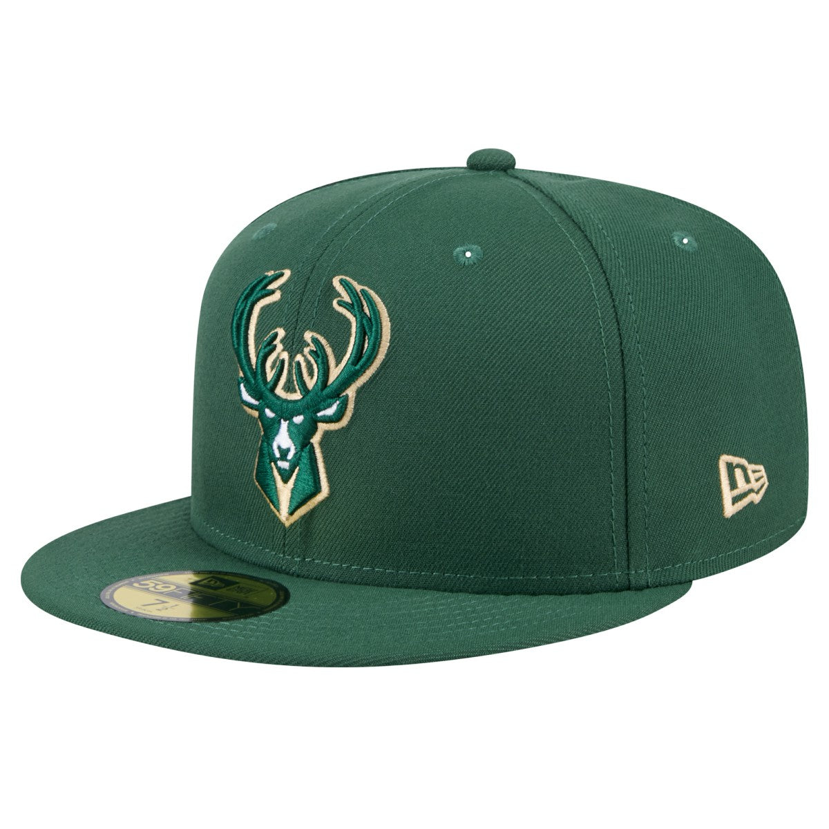 New Era Milwaukee Bucks Throwback Pennant 59FIFTY Fitted Hat Hunter Green