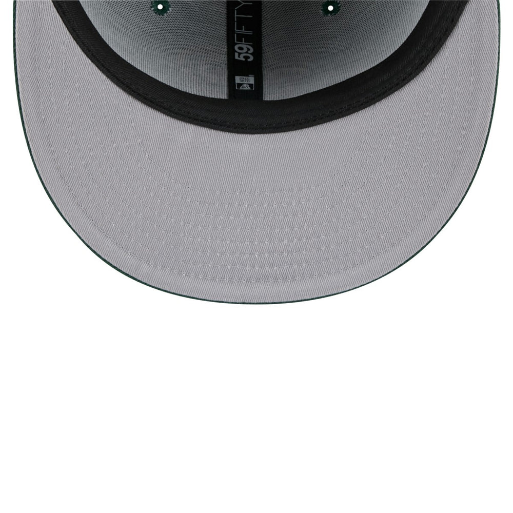 New Era Milwaukee Bucks Throwback Pennant 59FIFTY Fitted Hat Hunter Green