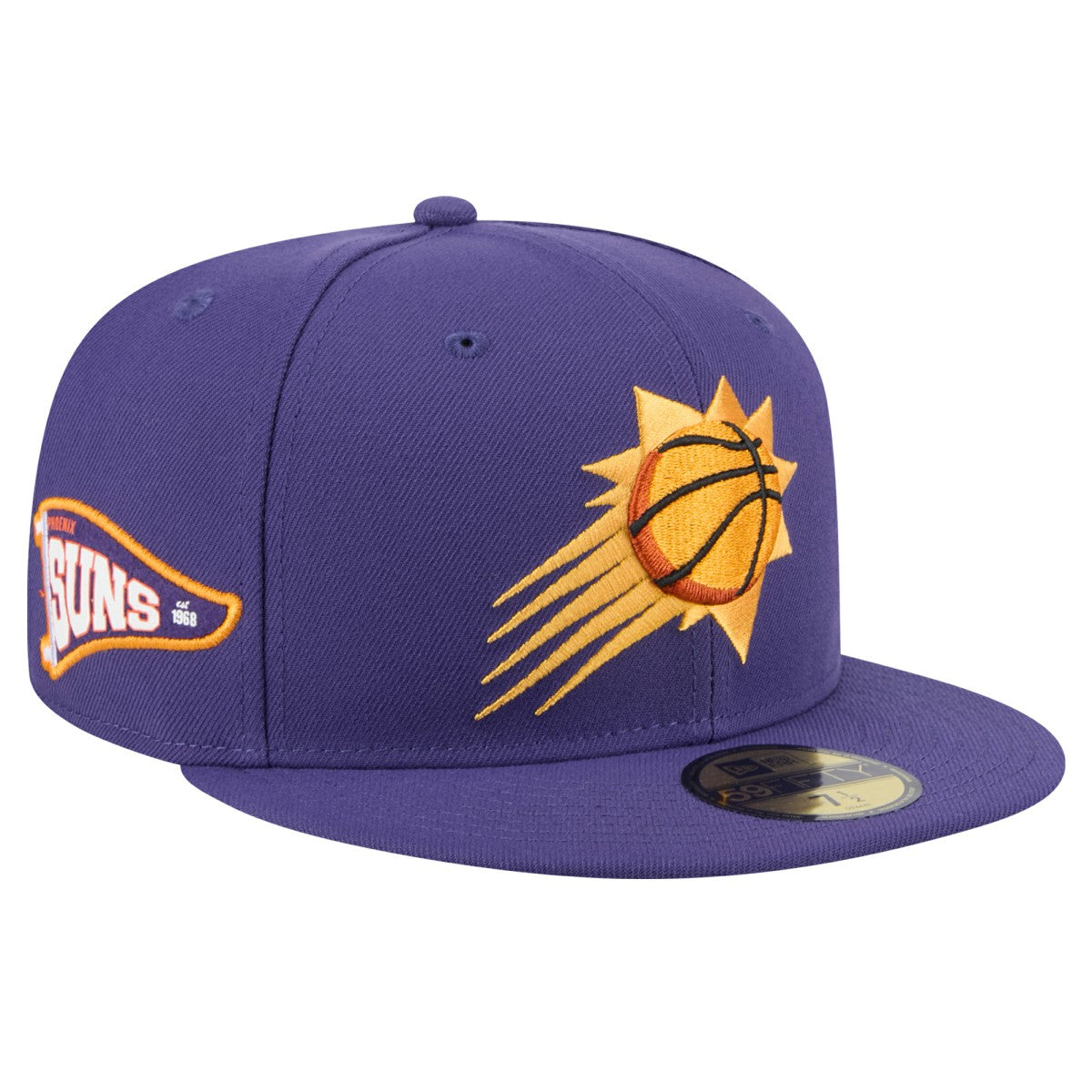 New Era Phoenix Suns Throwback Pennant 59FIFTY Fitted Hat Purple