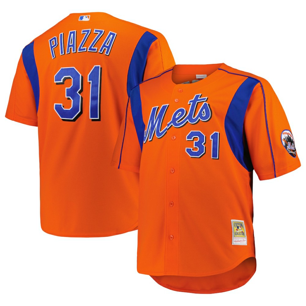 Mike Piazza New York Mets Mitchell & Ness Big & Tall Cooperstown Mesh Batting Practice Jersey Online