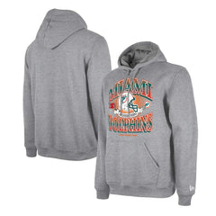 Miami Dolphins New Era Retro Pullover Hoodie - Heather Gray - NFL