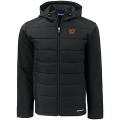 Washington Commanders Cutter & Buck Big & Tall Evoke Hybrid Eco Softshell Recycled Full-Zip Hooded Jacket - Black - NFL