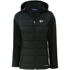 Kansas City Chiefs Cutter & Buck Women's Evoke PrimaLoft Hybrid Eco Softshell Recycled Full-Zip Hooded Jacket - Black - NFL