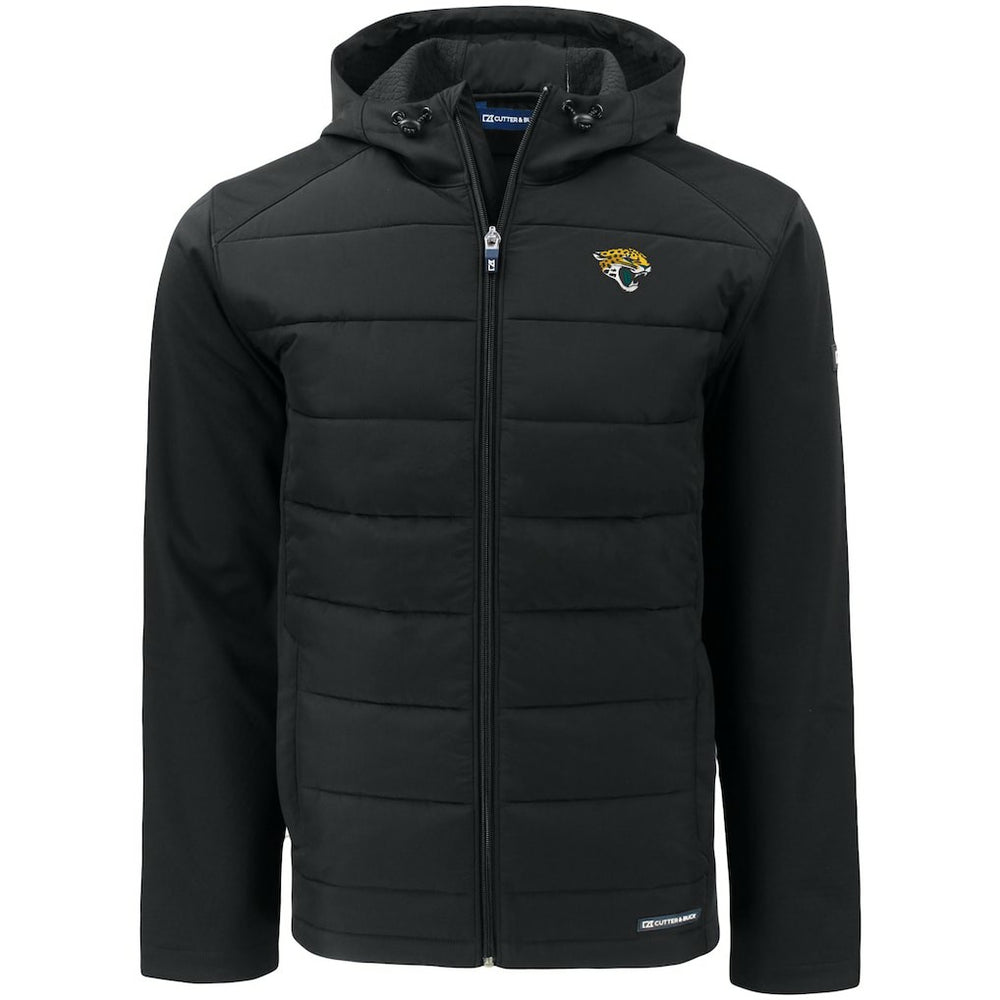 Jacksonville Jaguars Cutter & Buck Evoke PrimaLoft Hybrid Eco Softshell Recycled Full-Zip Hooded Jacket - Black - NFL