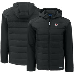 Kansas City Chiefs Cutter & Buck Evoke PrimaLoft Hybrid Eco Softshell Recycled Full-Zip Hooded Jacket - Black - NFL