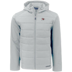 Kansas City Chiefs Cutter & Buck Evoke PrimaLoft Hybrid Eco Softshell Recycled Full-Zip Hooded Jacket - Gray - NFL